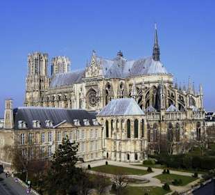 Notre Dame of Reims and the Palace - From the back