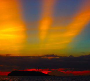 Zachód słońca w drodze powrotnej z Ang Thong