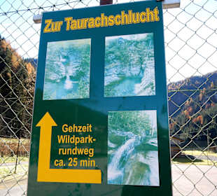 Wegweiser Taurachschlucht