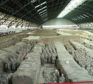 Ein Gesamtbild der Terrakotta-Armee (ausgegraben)