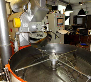 Rösttrommel und Kühlung