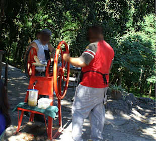 Drinks & Zuckerrohrsaft gibt es am Parkplatz