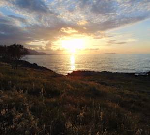 Sonnenuntergang am Strand von Malia