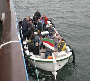 Einbooten auf Helgolan Reede