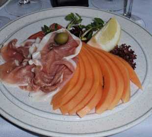 Papaya und Schinken