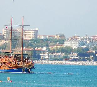 Blick aufs Hotel von Side