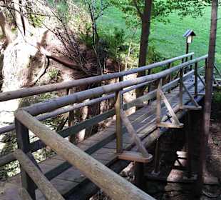 Holzbrücke am Weg
