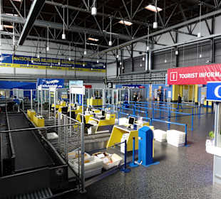 Blick in das Terminal E von Ryanair