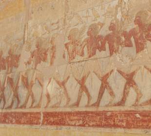 Wandbemalungen im Hatschepsut Tempel