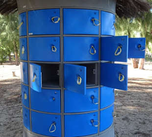 Schließfächer für Wertsachen direkt am Strand