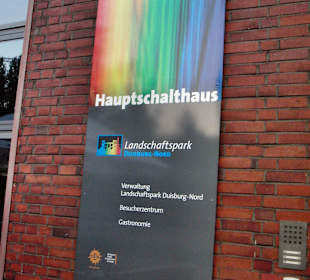 Hinweisschild am Hauptschalthaus beim Restaurant