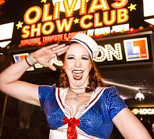 Unsere Burlesque-Queen Eve vor Olivias Show Club