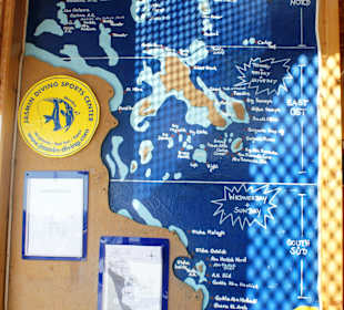 Karte mit Tauchplätzen