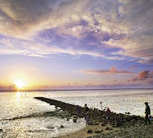Sonnenuntergang beim Wattenmeer
