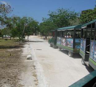 Bahn vom Parkplatz zum Eingang