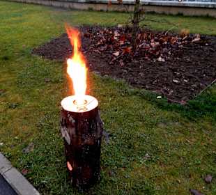 Baumstück mit Feuer 