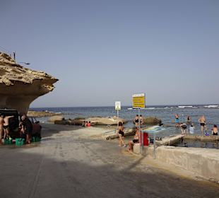 Xwejni Bay - Einstieg über Leiter