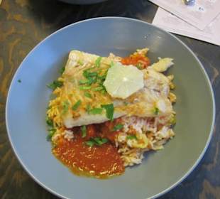 Kabeljau mit Tomatenreis