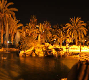 Park in Alanyas Hafengegend bei Nacht