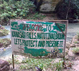 Schild kurz vor den Fällen