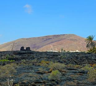 Vorne wächst Grün,hinten der alte Vulkan