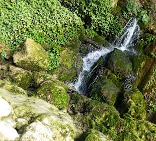 Unter dem Wasserfall