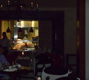 As you dine, you can see the many chefs at work