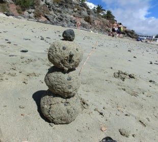 Ein Sand-Schneemann 