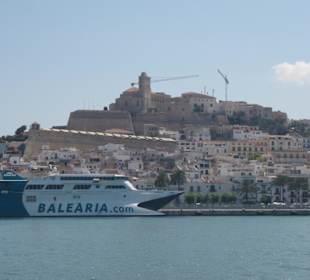 Ausblick aus dem Hafen auf die Burg