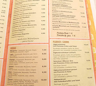 Speisekarte - Teil 1