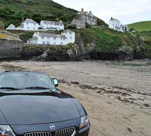 Port Isaac Parkplatz auf Ebbesand