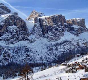 Blick von der Edelweisshütte auf die Sella