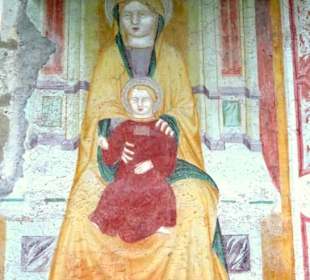 Mittelalterliche Wandmalerei: Madonna
