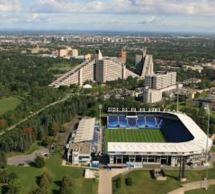Blick von der Seilbahn des Olympiaturms
