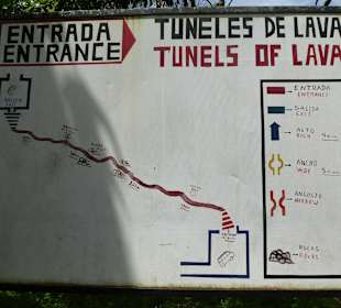 Übersichtsschild des Lavatunnels