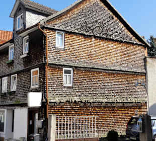 Alte Holzschindelfassade in der Altstadt