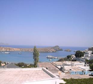 Ausblick auf den Strand von Lindos