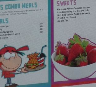 Preise im Restaurant