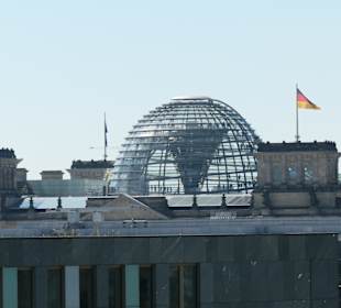 Blick vom Skywalk vom Museum Futurium