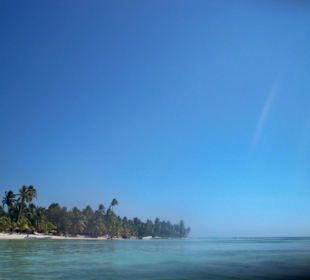 Blick auf die Insel vom Schnellboot