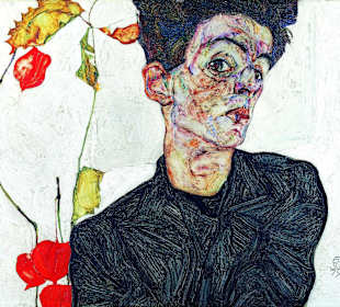 Egon Schiele, Selbstbildnis mit Lampionfrüchten