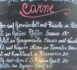 Speisekarte Fleisch