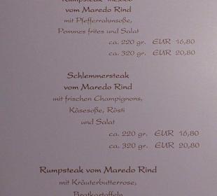 Menükarte August 2014