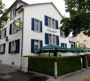 Außenansicht des Gasthauses Wallgut