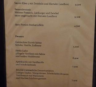 Speisekarte