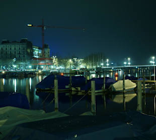 At night