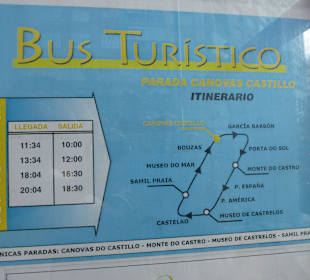 Plan mit Zeiten und Route