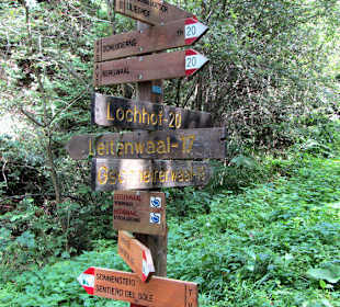 Gute Ausschilderung der Wanderwege
