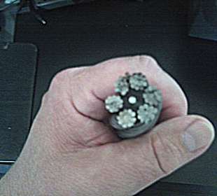 Querschnitt des Zugseiles, 22 mm, 6x19 und die Mitte