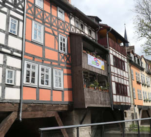 Blick zur bebauten Krämerbrücke
